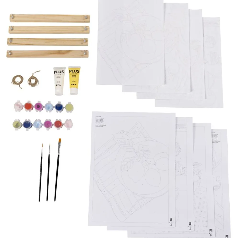 DIY Kit Färgläggning, Måla efter siffror, akrylfärg, 1 förp.