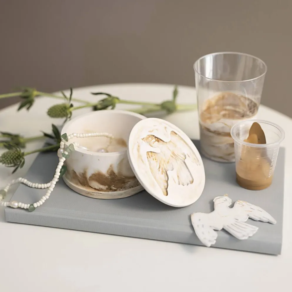 DIY Kit Gjutharts, Burk med lock, beige, off white, 1 förp.