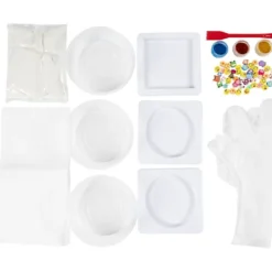DIY Kit Gjutning, Plattor, blå, röd, gul, 1 förp.