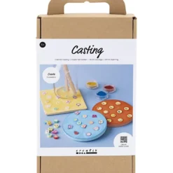 DIY Kit Gjutning, Plattor, blå, röd, gul, 1 förp.