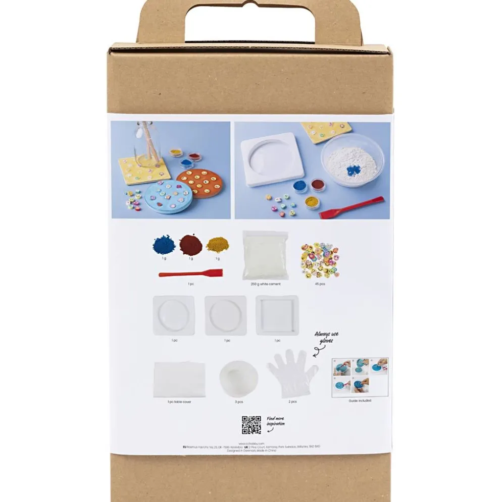DIY Kit Gjutning, Plattor, blå, röd, gul, 1 förp.