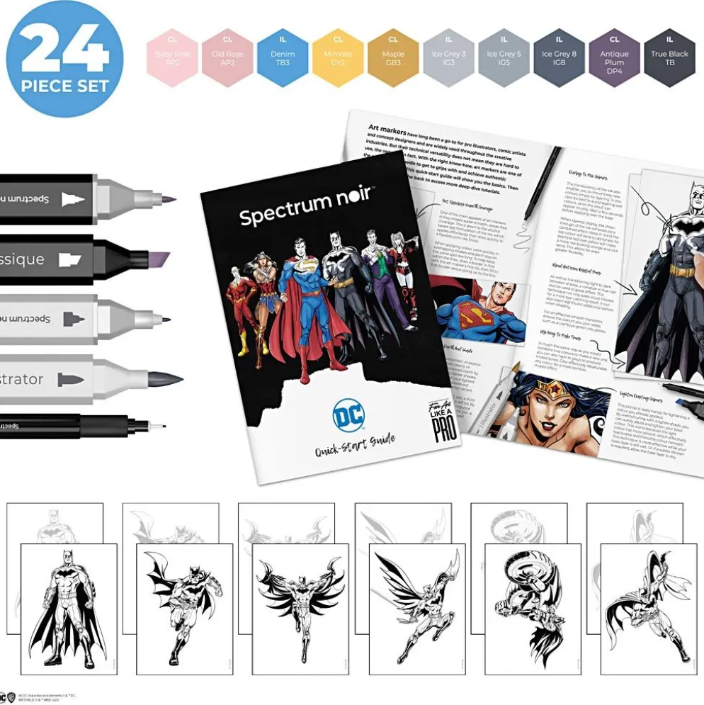 DIY Kit Illustration, Batman: Hjältar och skurkar , mixade färger, 1 förp.