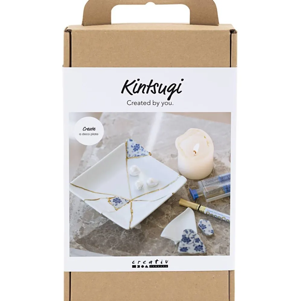 DIY Kit Kintsugi, Fat, blå, guld, vit, 1 förp.