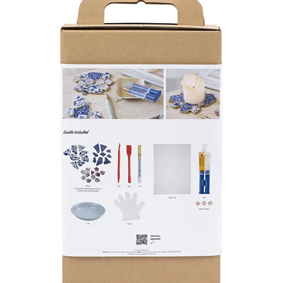 DIY Kit Kintsugi, Underlägg, blå, guld, ljusröd, vit, 1 förp.