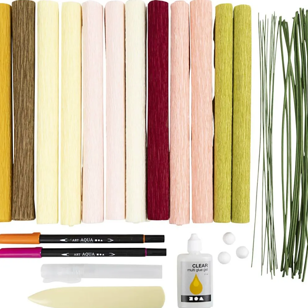 DIY Kit Kräppapper, Bukett, Stretchbarhet: 180%, 1 förp.