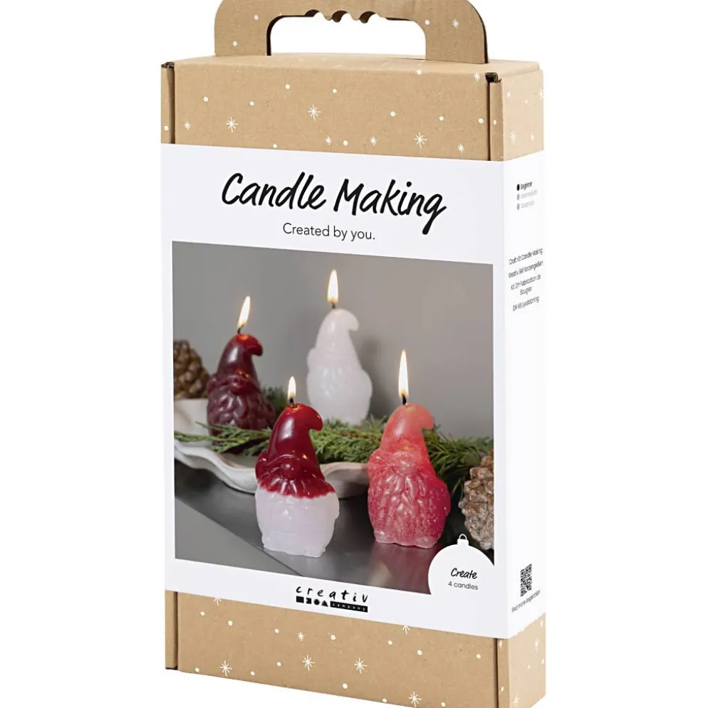 DIY Kit Ljusstöpning, Jultomte, matt transparenta, röd, 1 förp.
