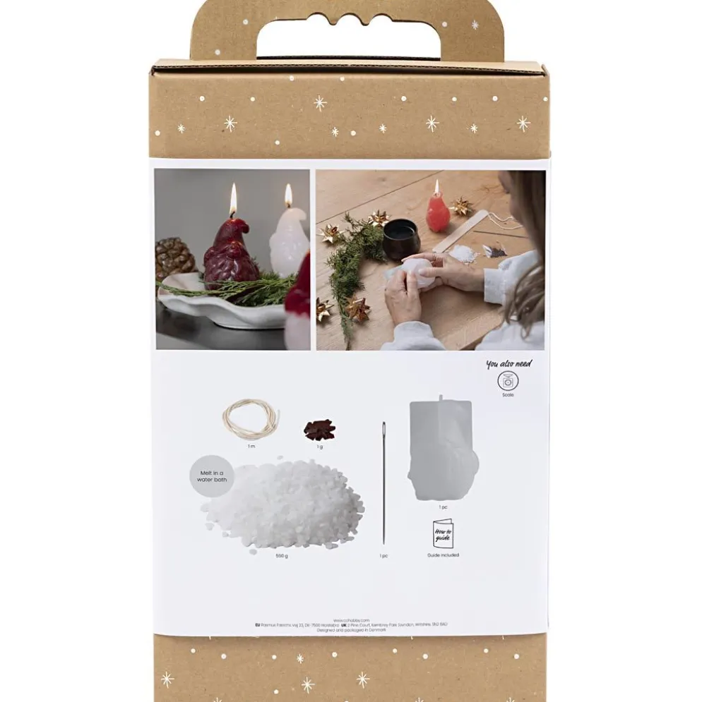 DIY Kit Ljusstöpning, Jultomte, matt transparenta, röd, 1 förp.