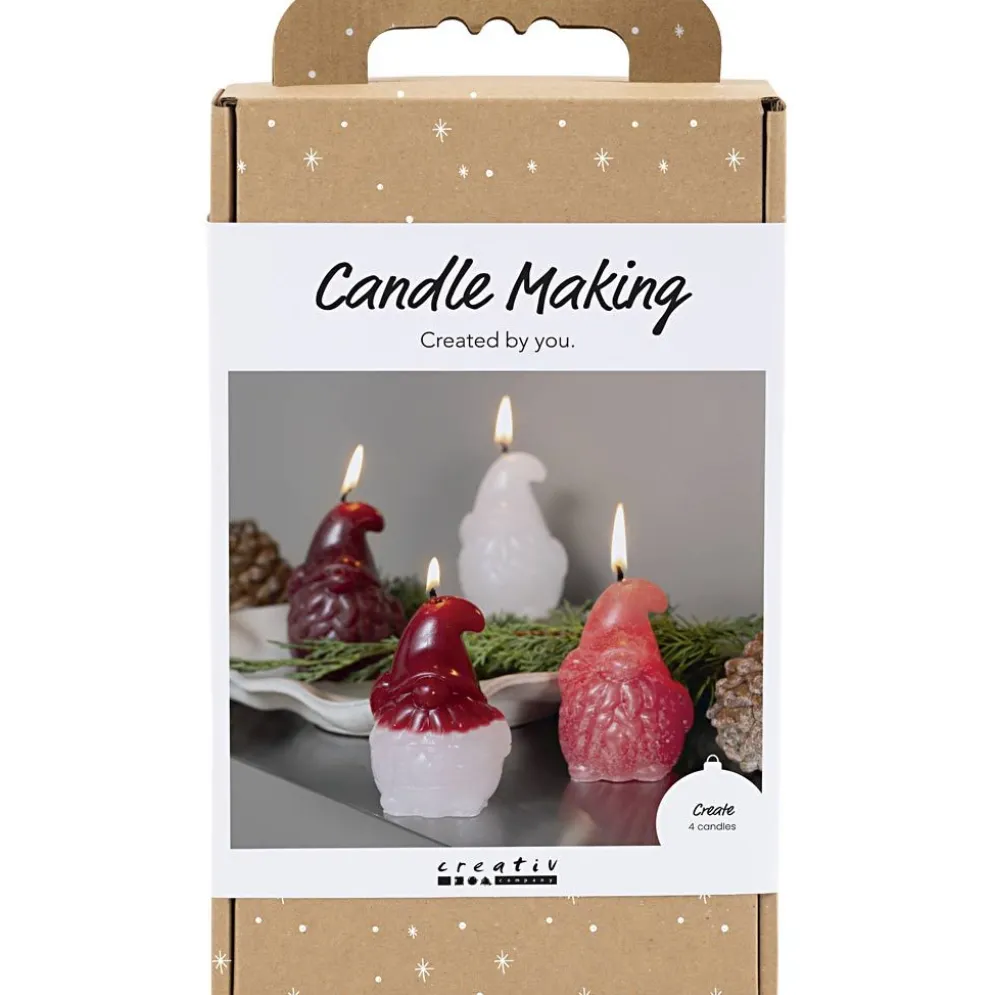 DIY Kit Ljusstöpning, Jultomte, matt transparenta, röd, 1 förp.
