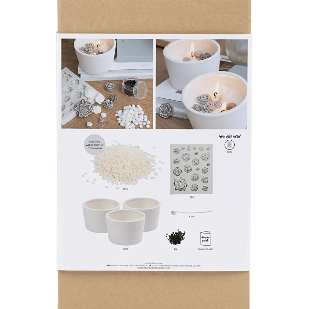 DIY Kit Ljusstöpning, Ros, beige, vit, cream, 1 förp.