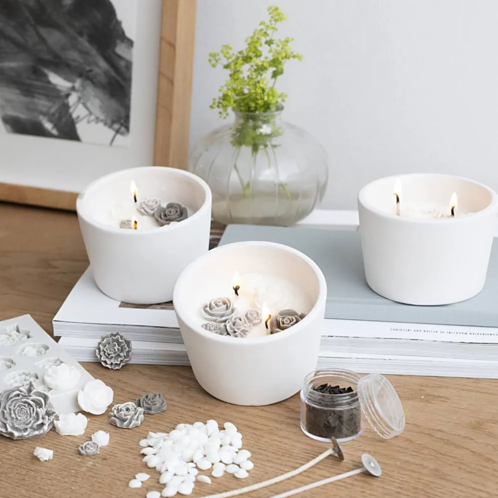 DIY Kit Ljusstöpning, Ros, beige, vit, cream, 1 förp.