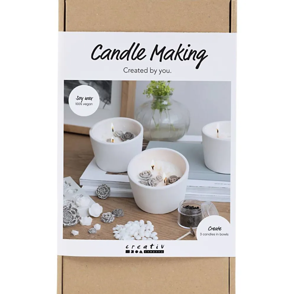DIY Kit Ljusstöpning, Ros, beige, vit, cream, 1 förp.