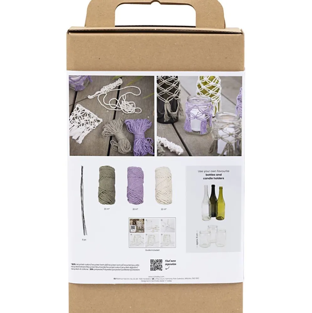 DIY Kit Makramé, Glasdekoration, 1 förp.