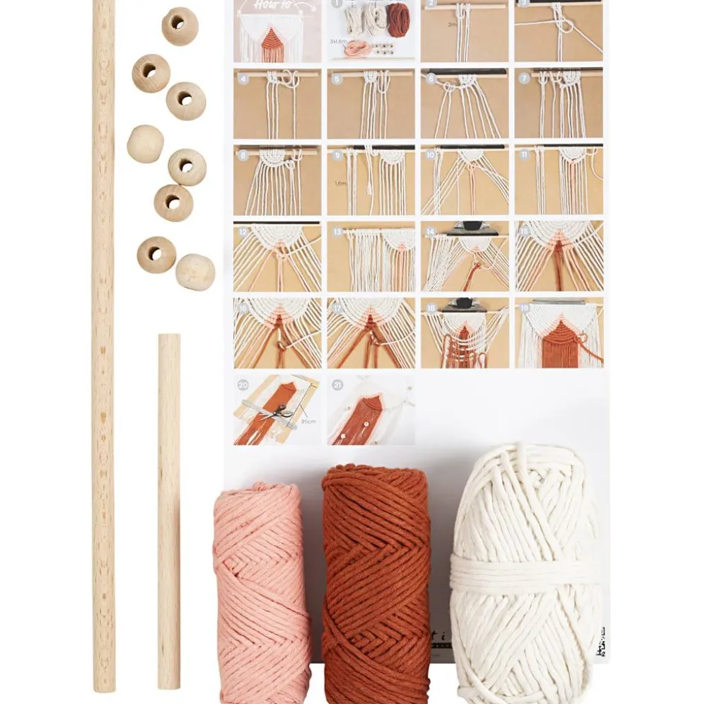 DIY Kit Makramé, Väggdekoration, 1 förp.