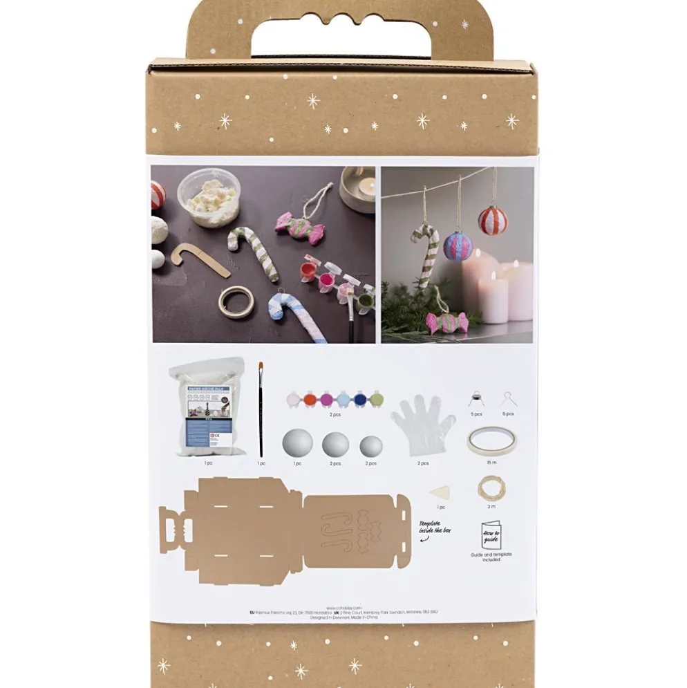 DIY Kit Modellera, Julfigurer i pulp, mixade färger, 1 förp.