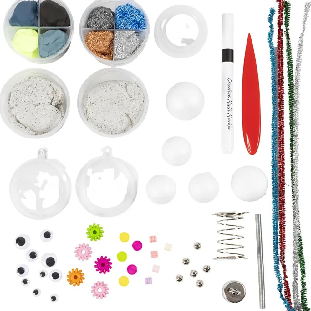 DIY Kit Modellera, Robot, blå, grå, röd, försilvrad, 1 förp.
