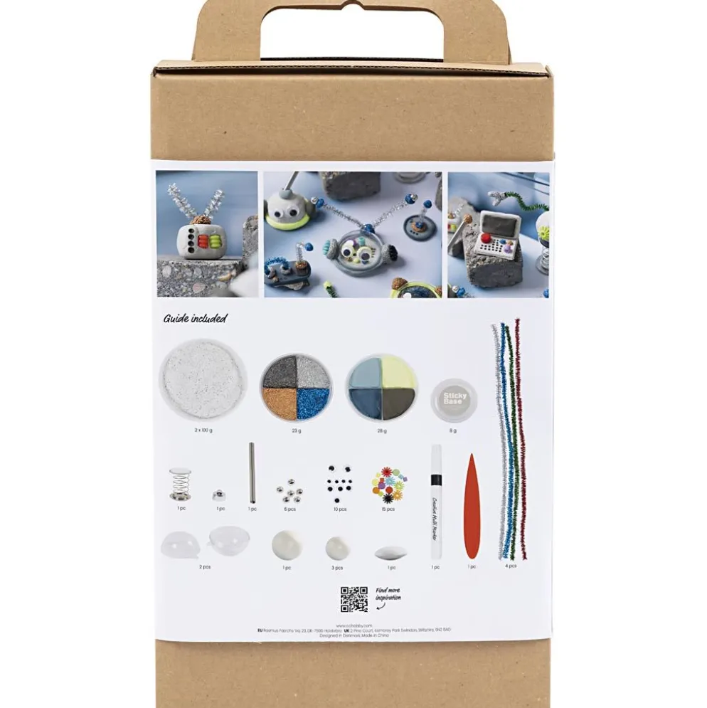 DIY Kit Modellera, Robot, blå, grå, röd, försilvrad, 1 förp.