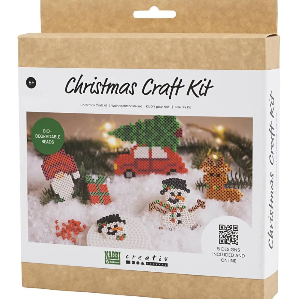 DIY Kit NABBI BioBeads , Julbil, ren, snögubbe, tomtenisse och julklapp, 1 förp.
