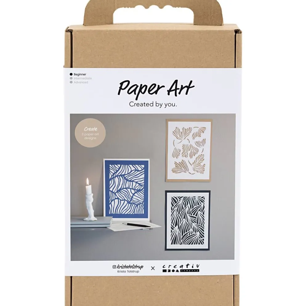 DIY Kit Papperskonst, Bilder för upphängning, off white, 1 förp.
