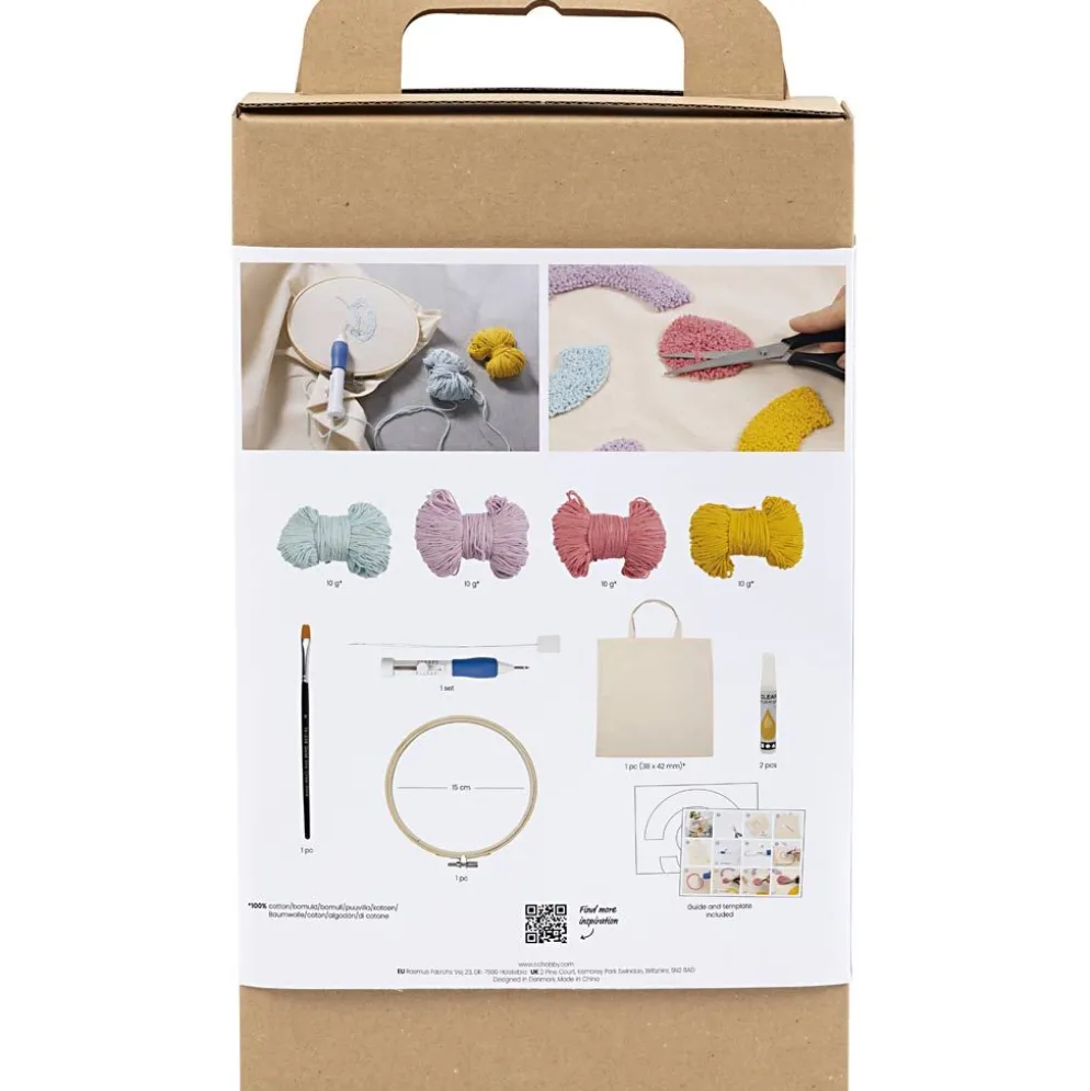 DIY Kit Punch Needle, Textilkasse, pastellfärger, 1 förp.