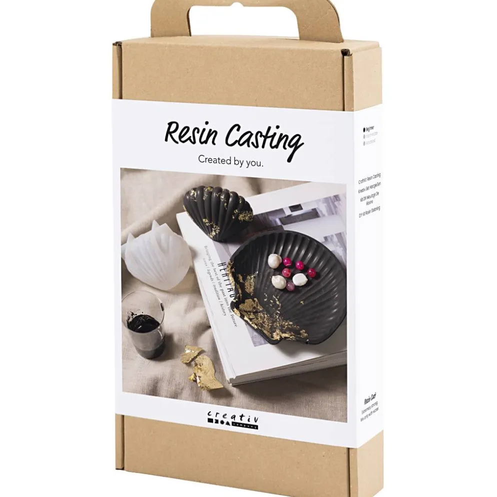 DIY Kit Resingjutning, Mussla, svart, guld, 1 förp.
