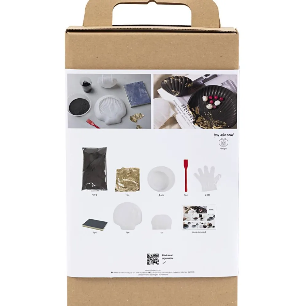 DIY Kit Resingjutning, Mussla, svart, guld, 1 förp.