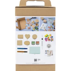 DIY Kit Stämpeltryck, Dekorerade askar och kort, beige, mellangrön, mint, klarröd, 1 förp.