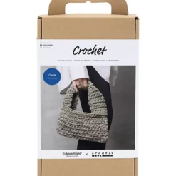 DIY Kit Virkning, Kraftig väska, olivgrön, 1 förp.