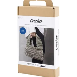 DIY Kit Virkning, Kraftig väska, olivgrön, 1 förp.