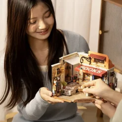 DIY Miniatyrrum, Bokhandel, H: 17 cm, L: 18 cm, B: 25 cm, 1 st.