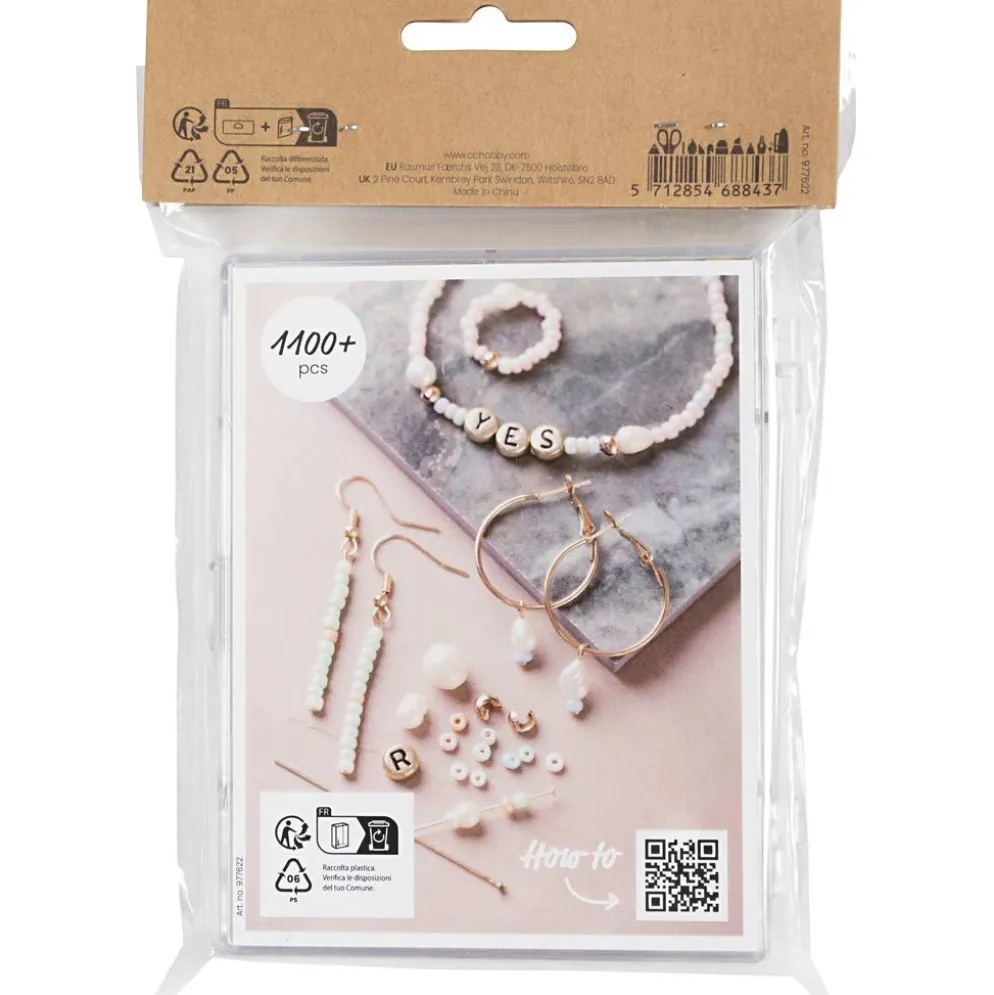 DIY Mix Smycken, Sötvattenspärlor, ca. 1100+ st., dova färger, 1 förp.