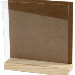 3D platta med glas, stl. 15x15 cm, 12 st./ 1 förp.