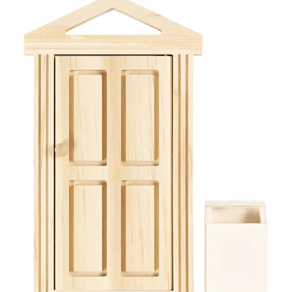 Dörr med gångjärn och brevlåda, H: 5,5+18 cm, B: 3,5+10,5 cm, 1 förp.