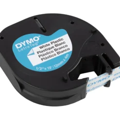 Dymo Plasttejp, L: 4 m, B: 12 mm, vit, 4 m/ 1 rl.