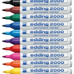 Edding tuschpennor, nr. 2000, spets 1,5-3 mm, mixade färger, 10 st./ 1 förp.
