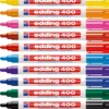 Edding 400 tuschpennor, spets 1 mm, mixade färger, 10 st./ 1 förp.