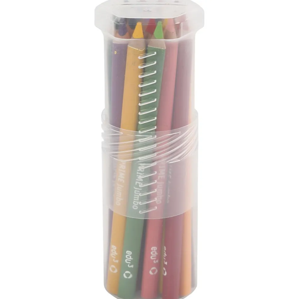 edu Kraftiga Färgblyertspennor, tjocklek 10 mm, kärna 6,25 mm, mixade färger, 18 st./ 1 förp.