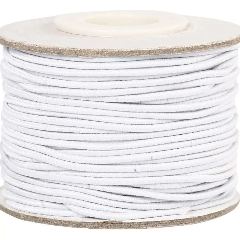 Elastisk smyckestråd, tjocklek 1 mm, vit, 25 m/ 1 rl.