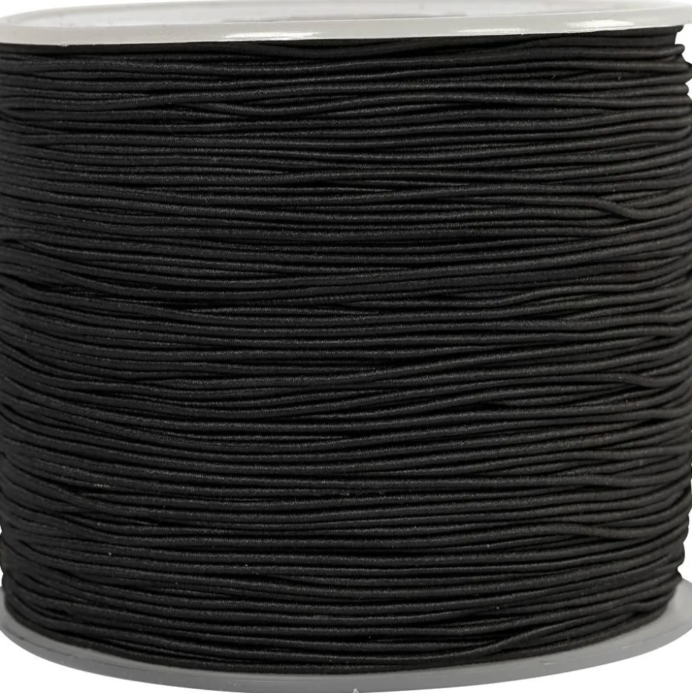 Elastisk smyckestråd, tjocklek 1 mm, svart, 250 m/ 1 rl.