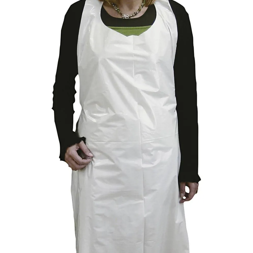 Engångsförkläde, H: 110 cm, B: 80 cm, vit, 100 st./ 1 förp.