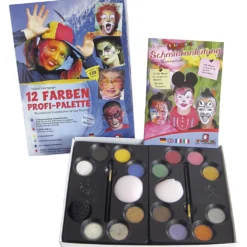 Eulenspiegel ansiktsfärg med steg-för-stegbeskrivning, mixade färger, 1 set