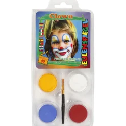 Eulenspiegel Ansiktsfärg - sminkset , Clown, mixade färger, 1 set