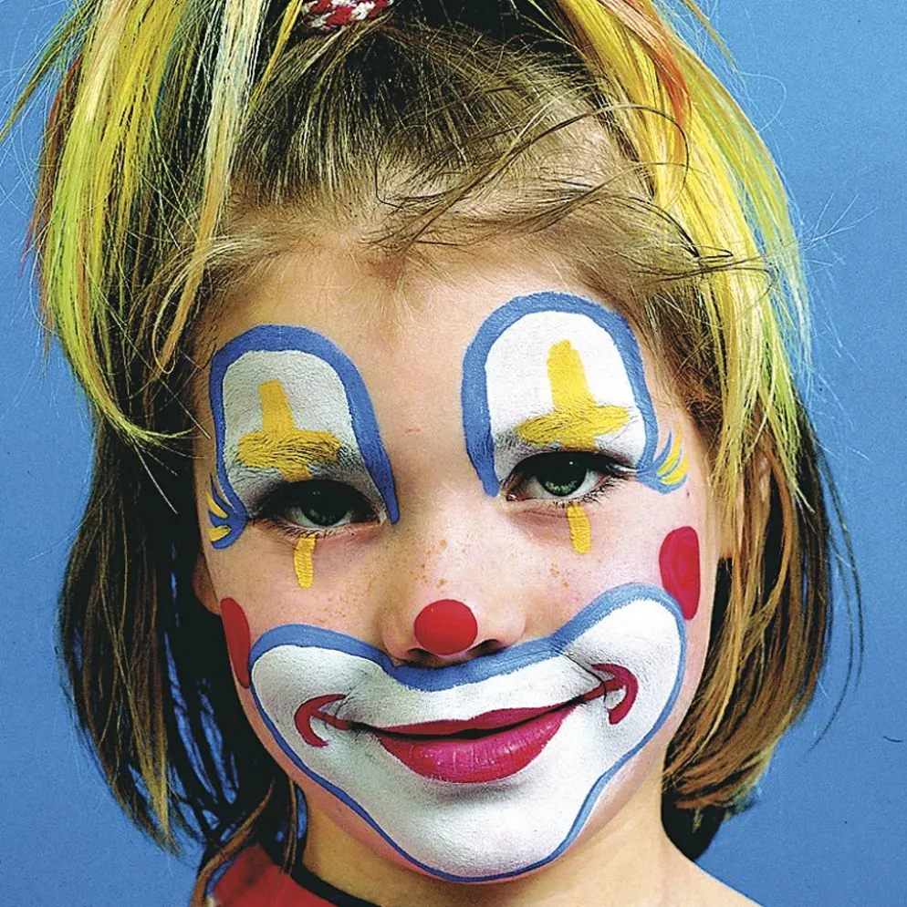 Eulenspiegel Ansiktsfärg - sminkset , Clown, mixade färger, 1 set
