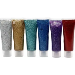Eulenspiegel Glittergel, mixade färger, 6x18 ml/ 1 förp.