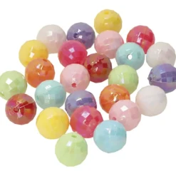 Facettpärlor, Dia. 10 mm, Hålstl. 2 mm, ca. 900 st., mixade färger, 500 g/ 1 påse