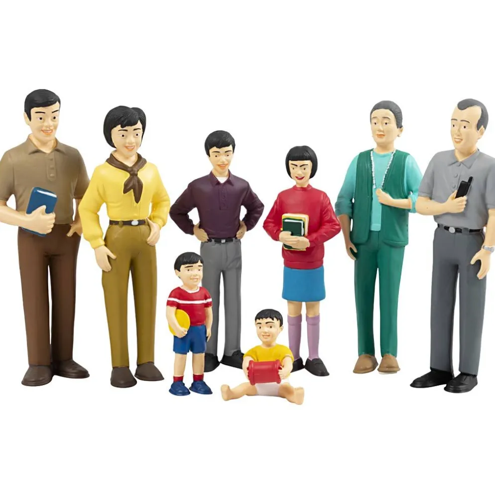 Familj, asiatiskt, H: -12 cm, stl. 12 cm, 8 st./ 1 förp.