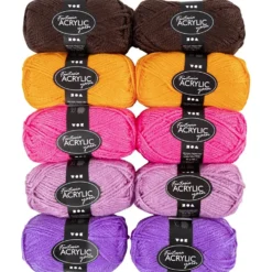 Fantasia Akrylgarn, L: 80 M, mixade färger, 10x50 g/ 1 förp.