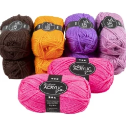 Fantasia Akrylgarn, L: 80 M, mixade färger, 10x50 g/ 1 förp.