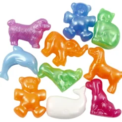 Figurpärlor, stl. 25 mm, Hålstl. 4 mm, ca. 220 st., mixade färger, 700 ml/ 1 burk