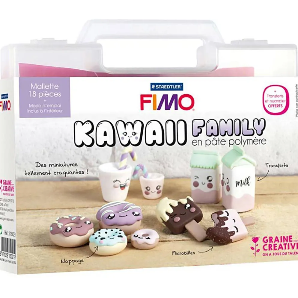 Fimo figurine case, Kawaii-Familjen, 18 st./ 1 förp.