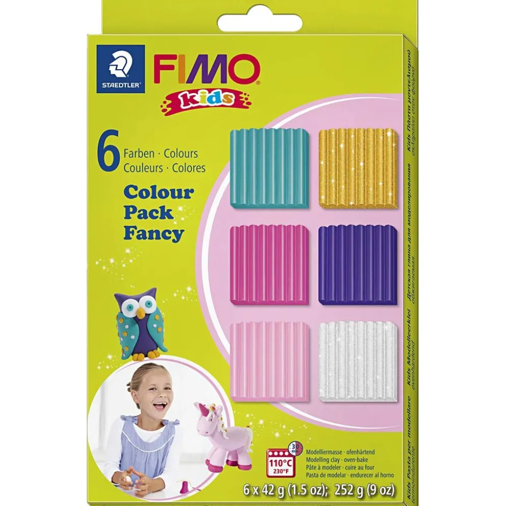 FIMO® Kids Clay, kompletterande färger, 6x42 g/ 1 förp.